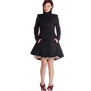 Black Fashionable Winter Coat High-low